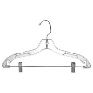 Clear Plastic Combination Hanger w/ Clips