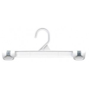 Plastic Gripper Hanger w/ Stationary Hook - White 