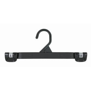 Plastic Gripper Hanger w/ Stationary Hook - Black