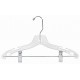 14" Clear Plastic Children's Combination Hanger w/ Clips