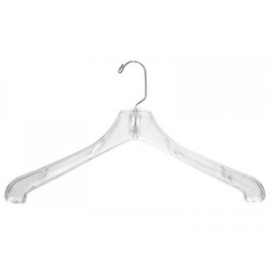 Heavyweight Clear Plastic Coat Hanger