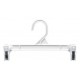 11.5" White Plastic Pinch Clip Pant/Skirt Hanger