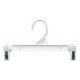 11.5" White Plastic Pinch Clip Pant/Skirt Hanger