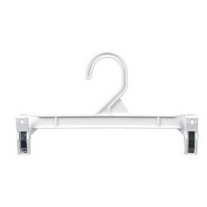 9.5" White Plastic Pinch Clip Pant/Skirt Hanger