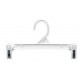 9.5" White Plastic Pinch Clip Pant/Skirt Hanger