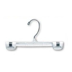 White Plastic Snap Grip Pant/Skirt Hanger w/ Swivel Hook  